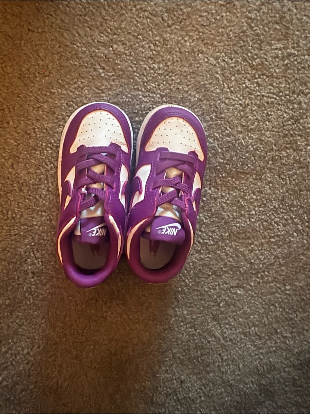 Nike Kids Purple and White Low-Top Sneakers
